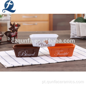 Panela de pastelaria de cozimento de grés elegante Bakeware de cerâmica